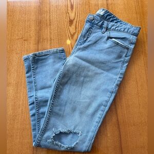 Free People Light Blue High-Rise Skinny Jeans